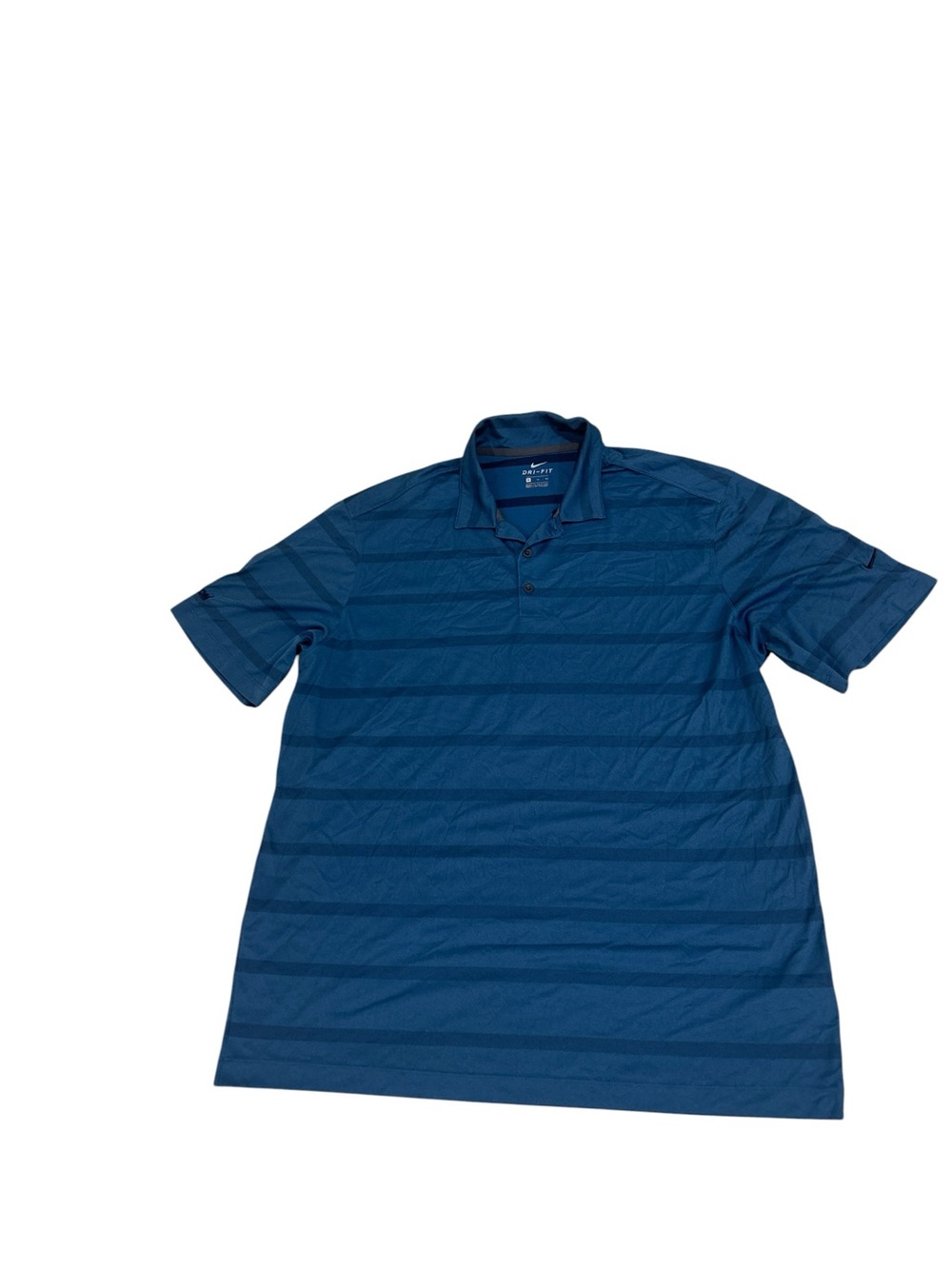 Men’s Nike tonal 2 tone Blue Striped Polo golf Shirt Performance lightweight xl